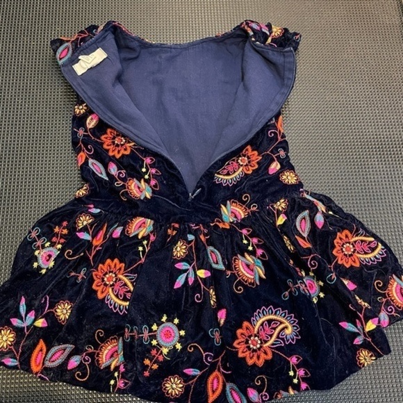 Peek Kids Velvet Embroidered Dress Size XS(2-3) - Picture 4 of 8